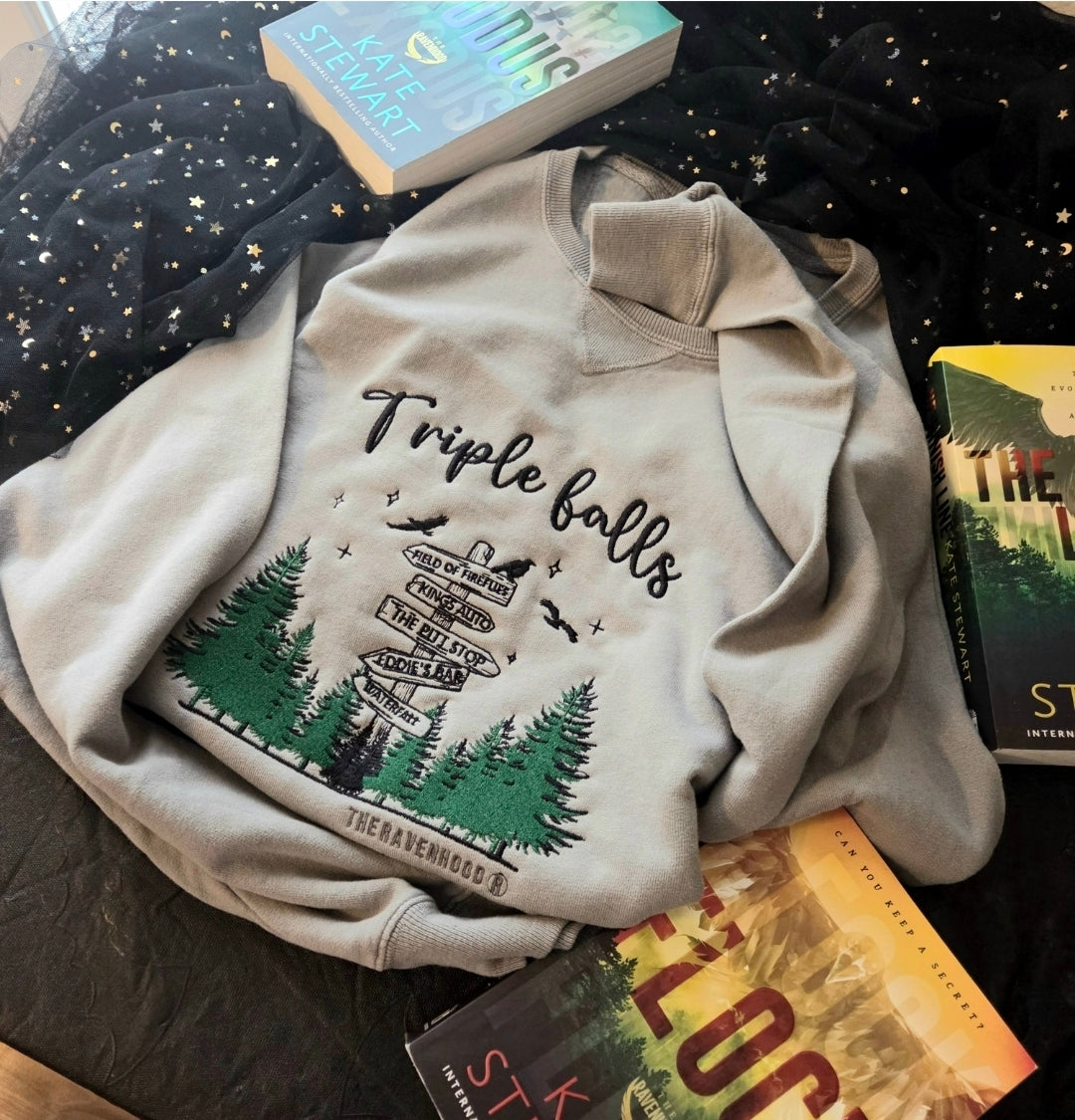 Triple Falls Embroidered Sweatshirt Fairytaleavenue
