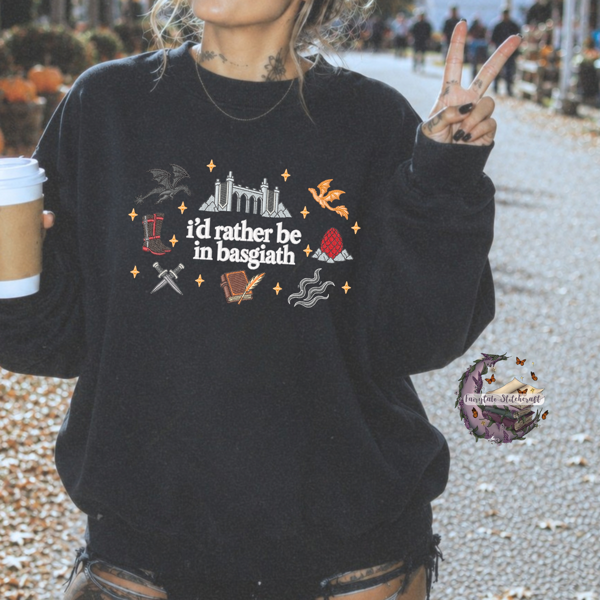 Rather Be Dragons Embroidered Sweatshirt or Hoodie Fairytaleavenue