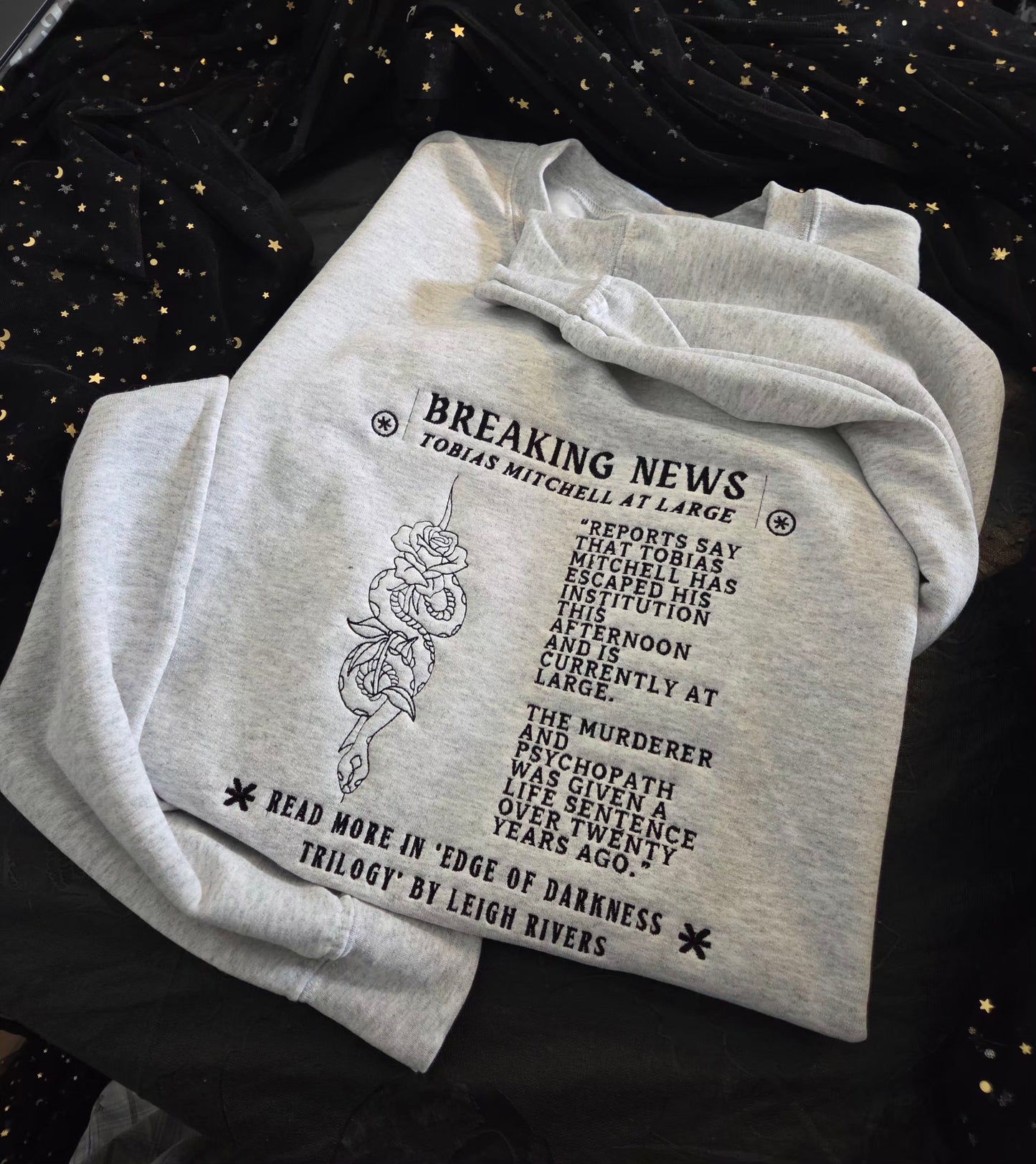 Tobias Mitchell Warning Embroidered Sweatshirt