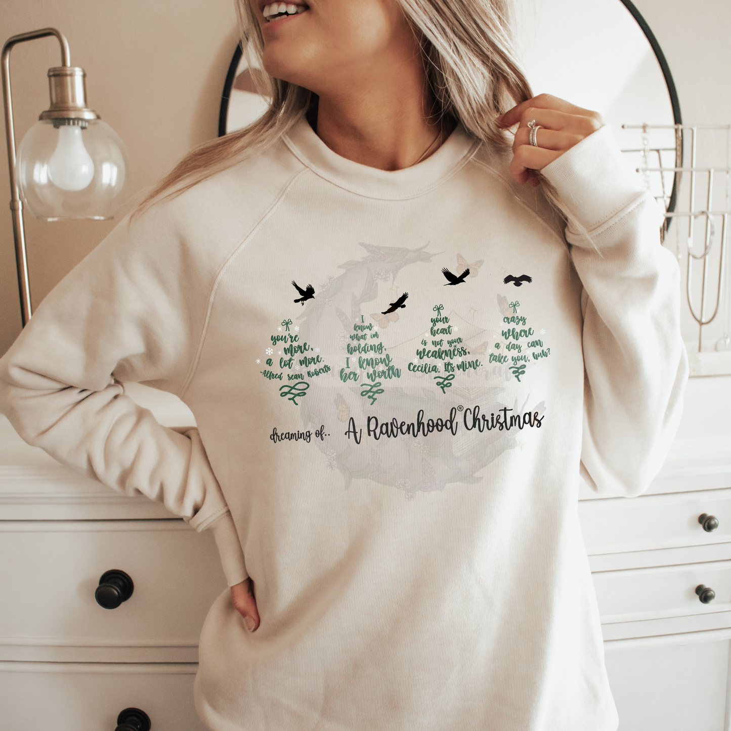 Raven Tree Quotes Embroidered Sweatshirt Fairytaleavenue