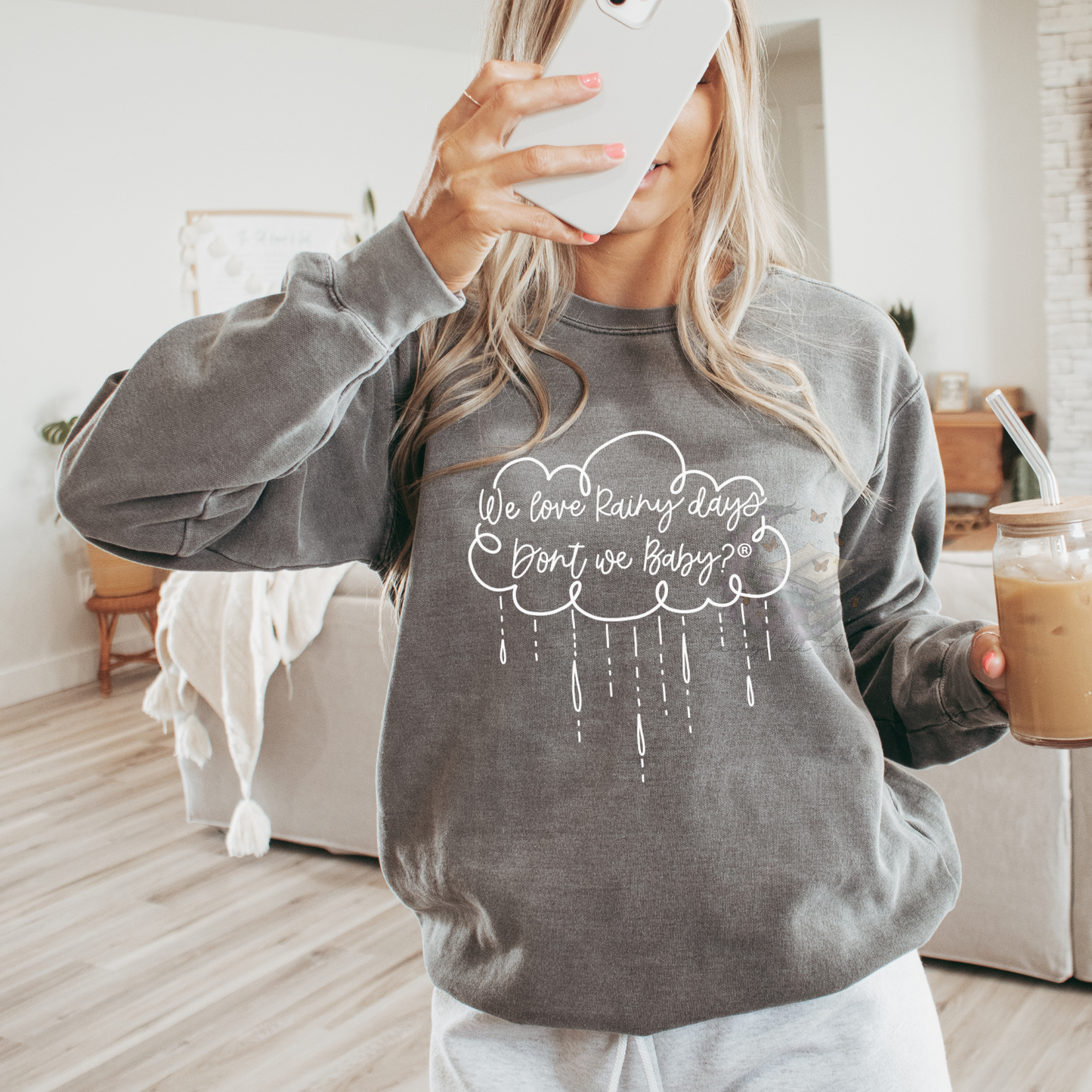 We Love Rainy Days Raven Embroidered Sweatshirt Fairytaleavenue