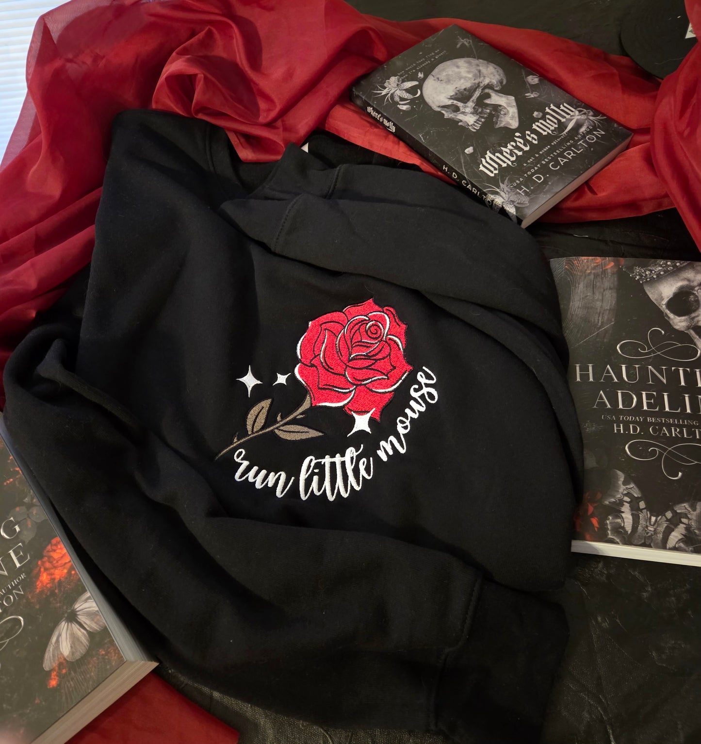 OFFICIALLY LICENSED HD CARLTON Haunting Adeline Rose Embroidered Sweatshirt Fairytaleavenue