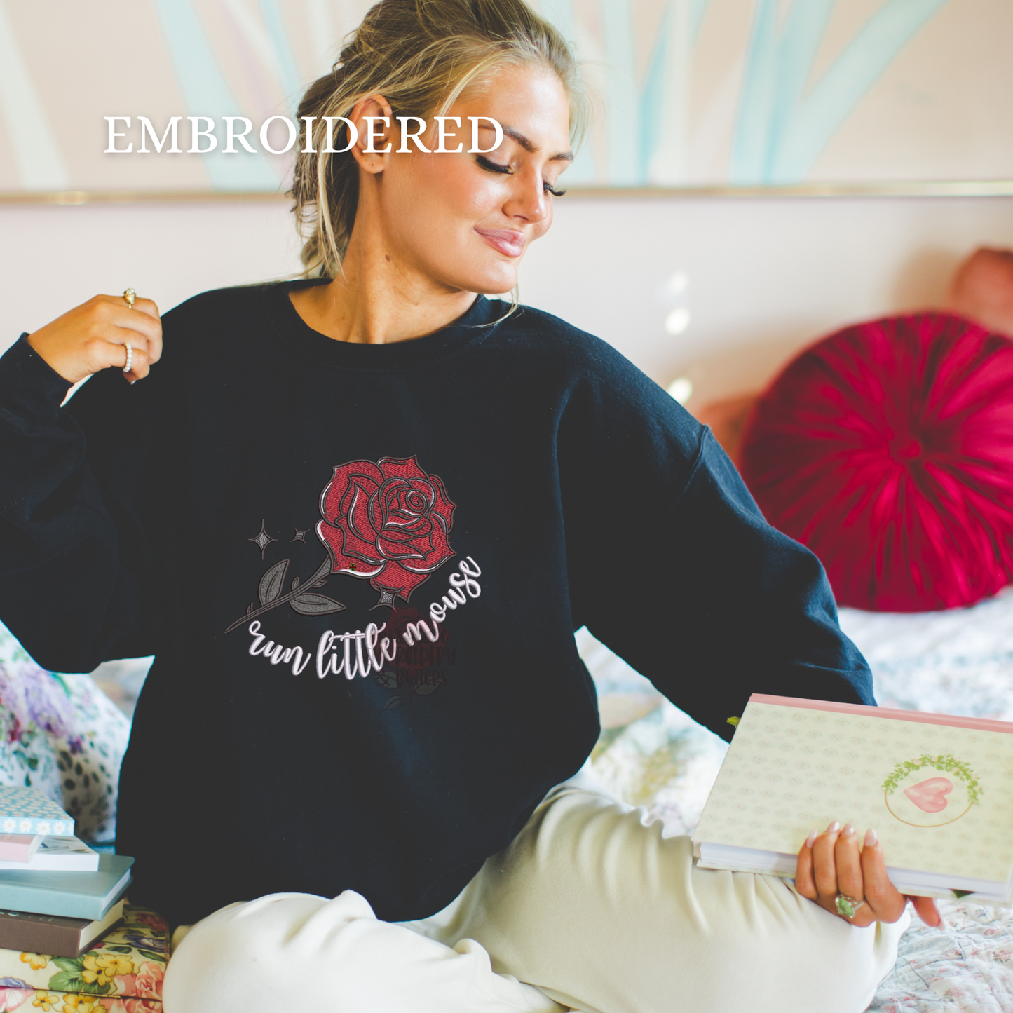 OFFICIALLY LICENSED HD CARLTON Haunting Adeline Rose Embroidered Sweatshirt Fairytaleavenue