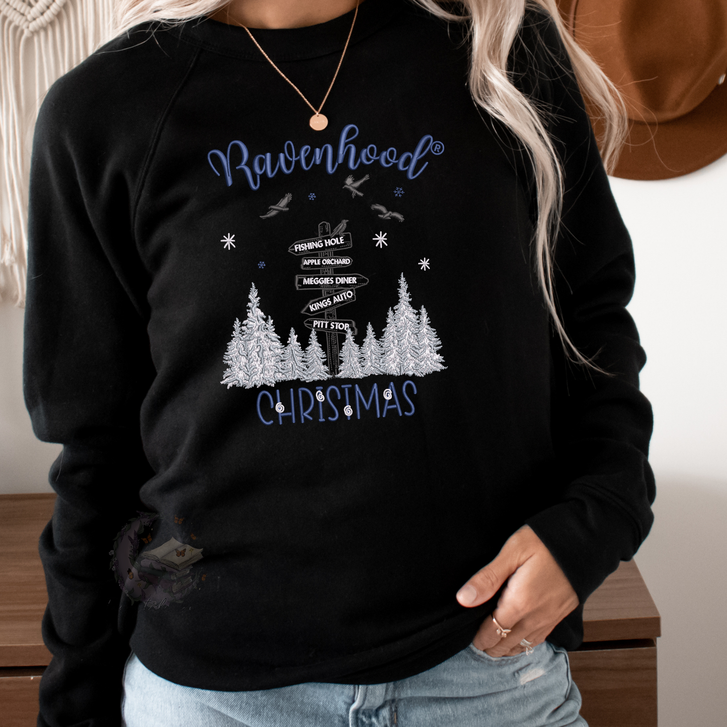 Ravenhood Christmas Embroidered Sweatshirt Fairytaleavenue