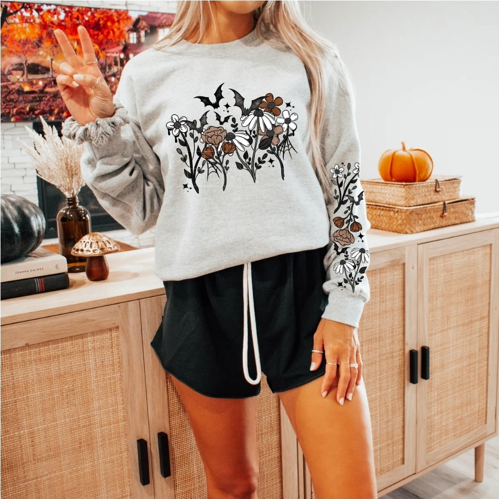 Floral bat Fall Halloween Tee or Sweatshirt Fairytaleavenue