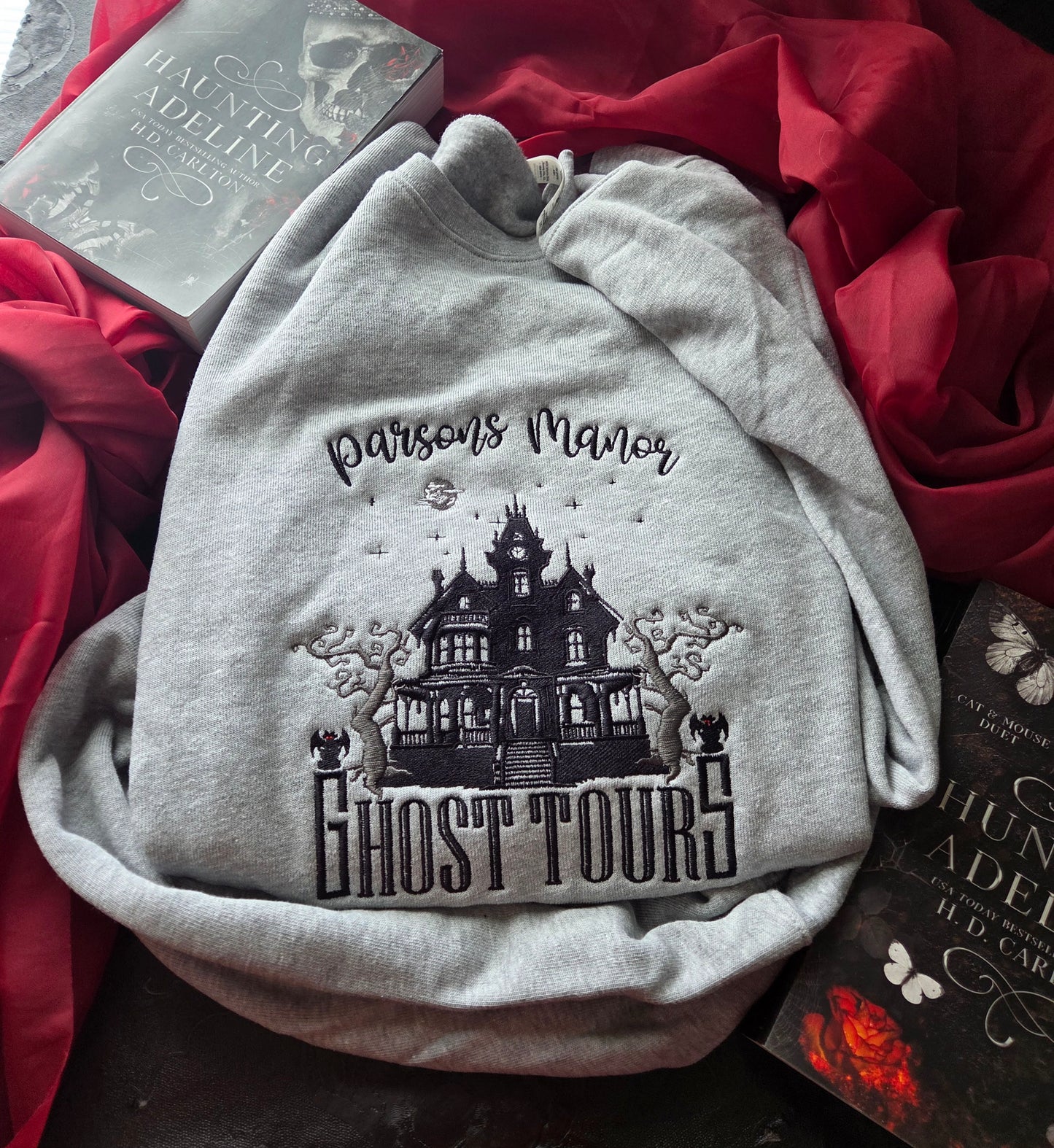 OFFICIALLY LICENSED HD CARLTON Spooky Parsons Ghost Tours Embroidered Sweatshirt Fairytaleavenue