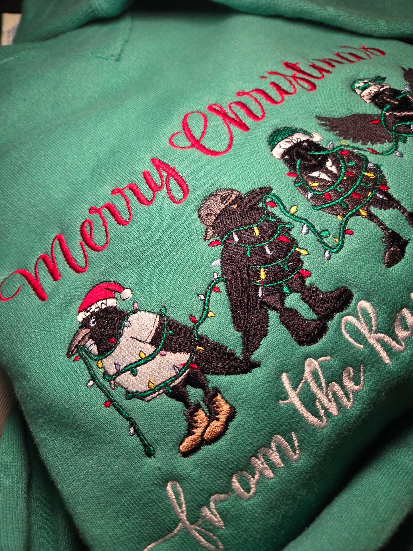 Christmas Ravens Embroidered Sweatshirt Fairytaleavenue
