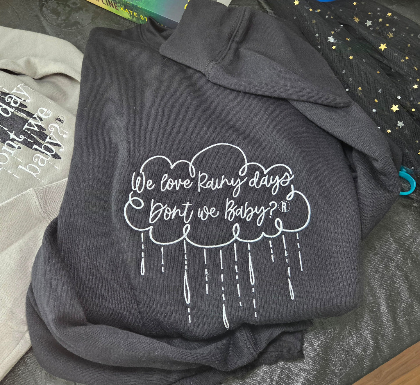 Rainy Days Cloud Embroidered Sweatshirt Fairytaleavenue