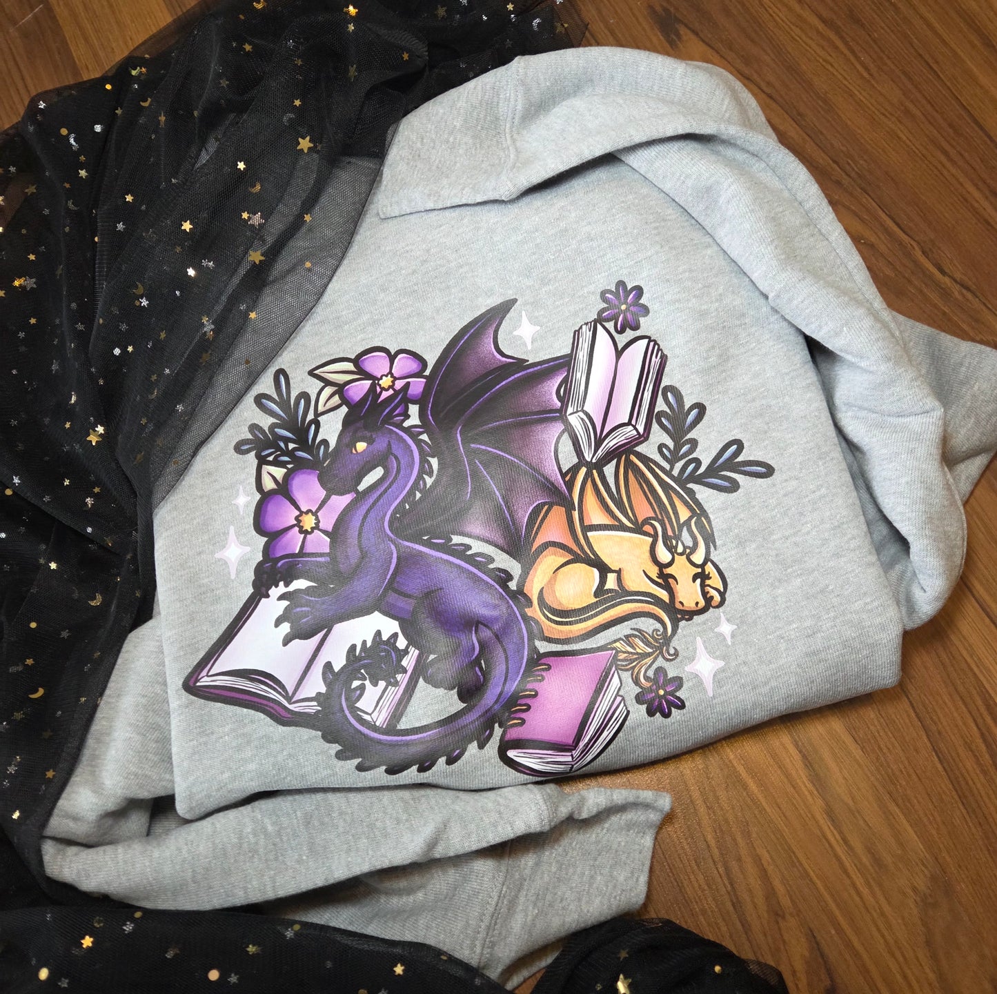 Whimsy Book Dragon Tee or sweatshirt Fairytaleavenue