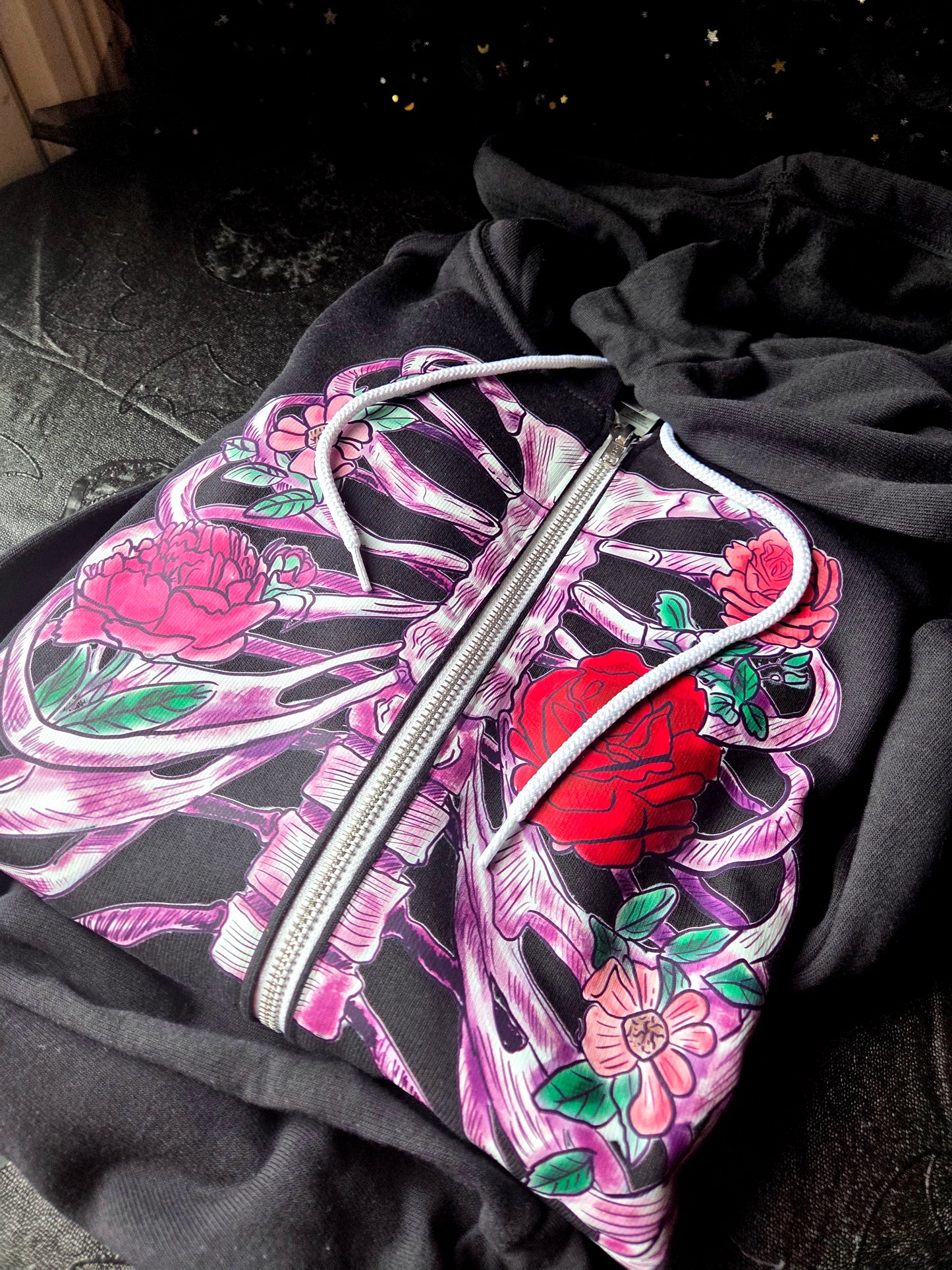 Floral Ribcage Halloween Tee, Zip-Up or Sweatshirt Fairytaleavenue