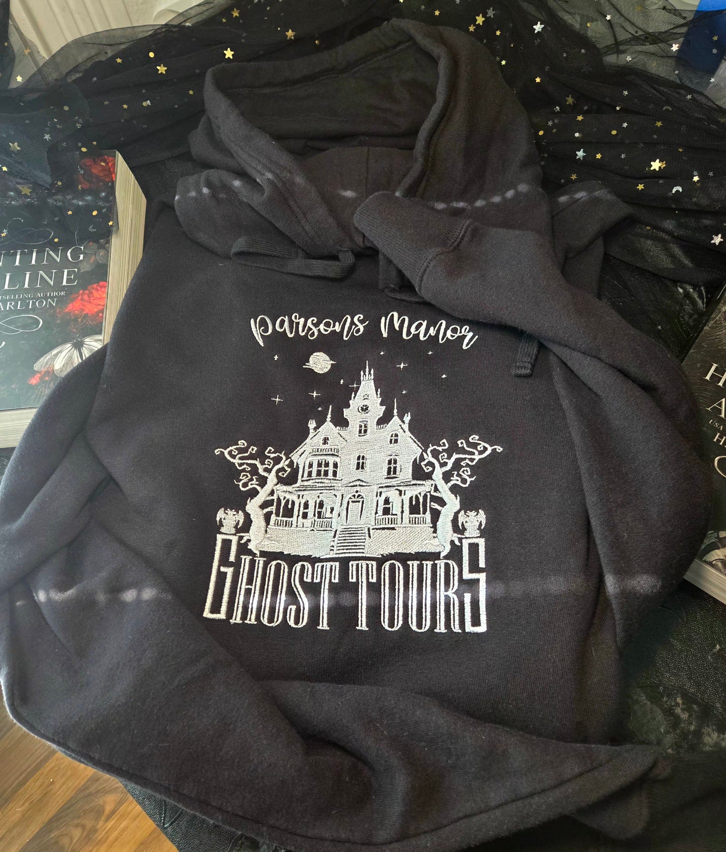 OFFICIALLY LICENSED HD CARLTON Spooky Parsons Ghost Tours Embroidered Sweatshirt Fairytaleavenue
