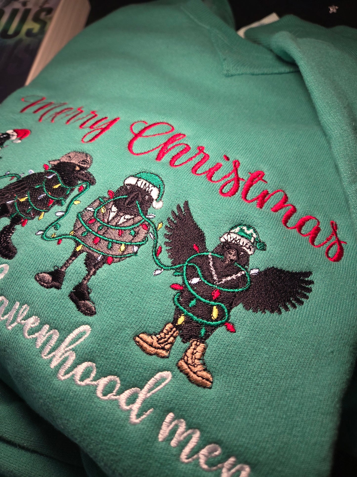 Christmas Ravens Embroidered Sweatshirt Fairytaleavenue