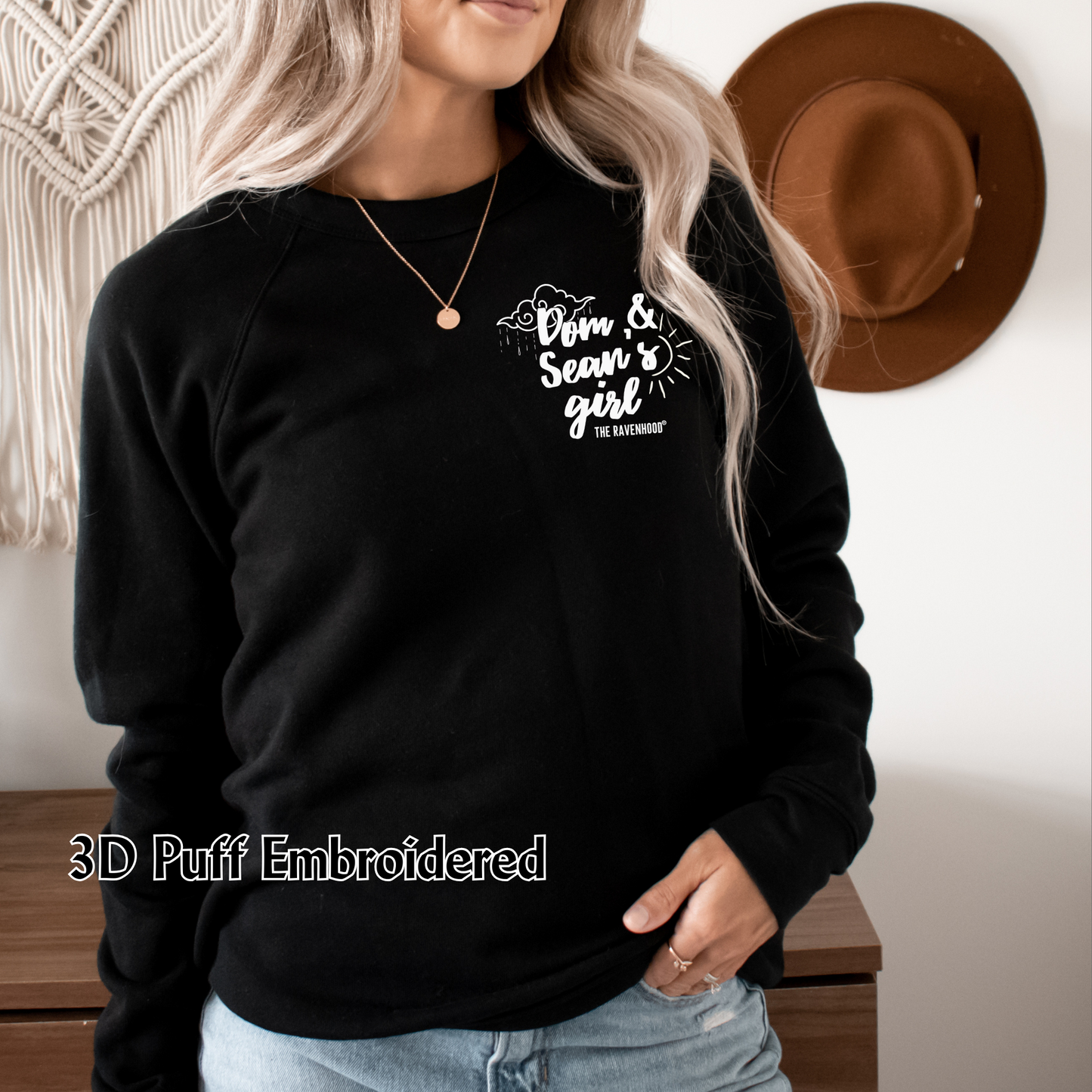 Sean's Girl 3D puff Embroidered Sweatshirt Fairytaleavenue