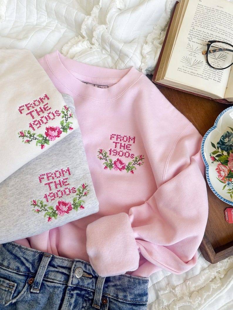 From The 1900s Embroidered Sweatshirt Fairytaleavenue