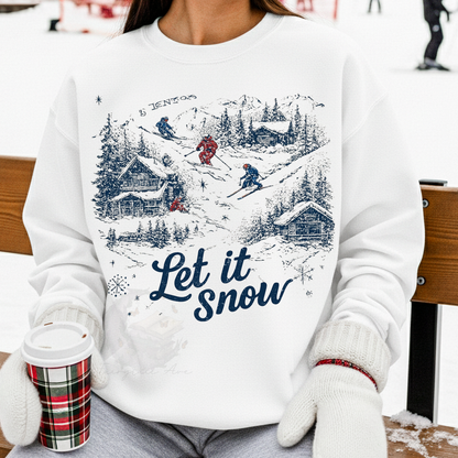 Let It Snow Winter Ski Graphic Sweatshirt Fairytaleavenue