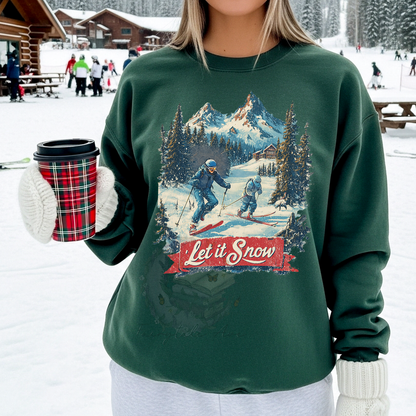 Let It Snow Mountain side Graphic Sweatshirt Fairytaleavenue