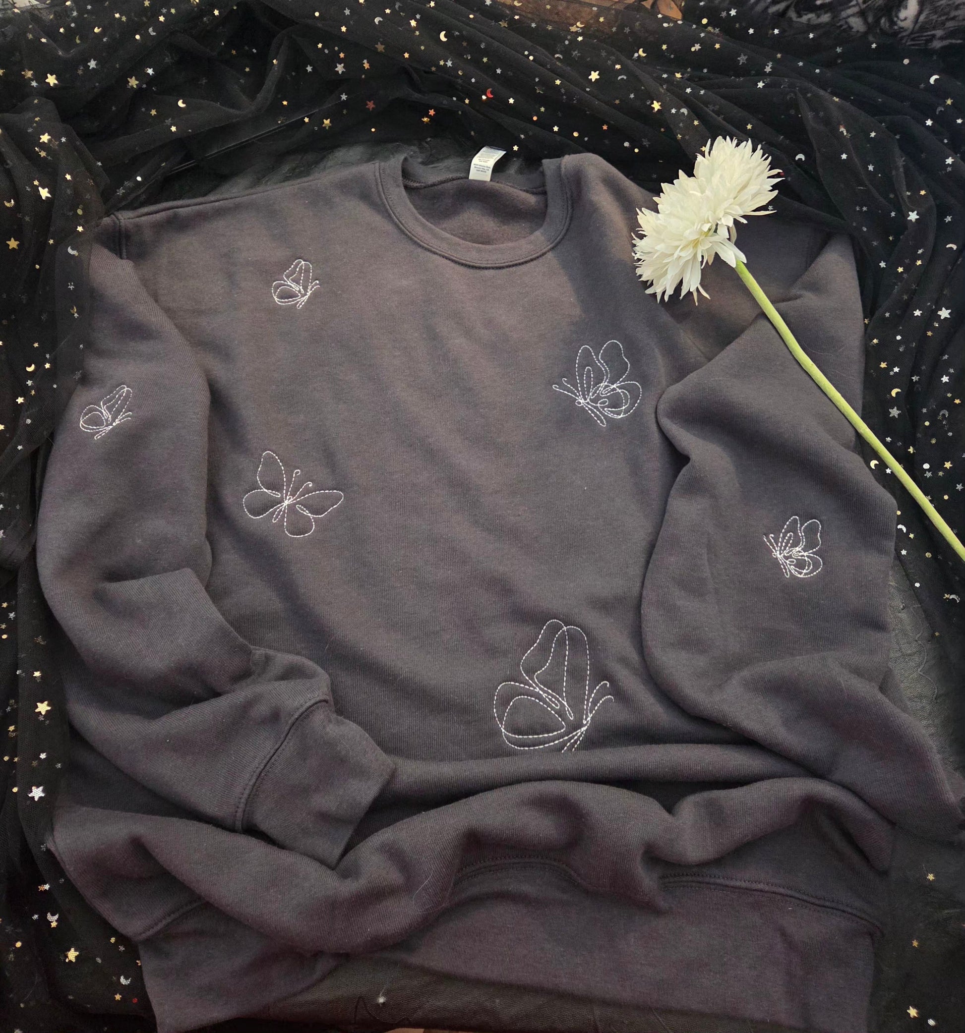 Butterfly collage Embroidered Sweatshirt or Hoodie Fairytaleavenue