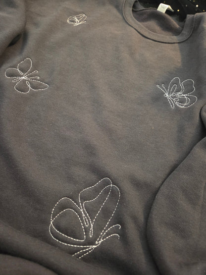 Butterfly collage Embroidered Sweatshirt or Hoodie Fairytaleavenue