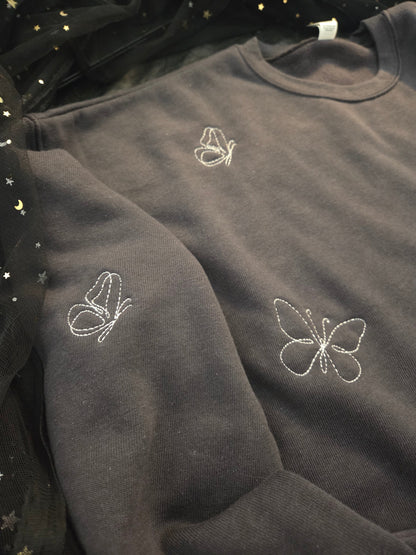 Butterfly collage Embroidered Sweatshirt or Hoodie Fairytaleavenue