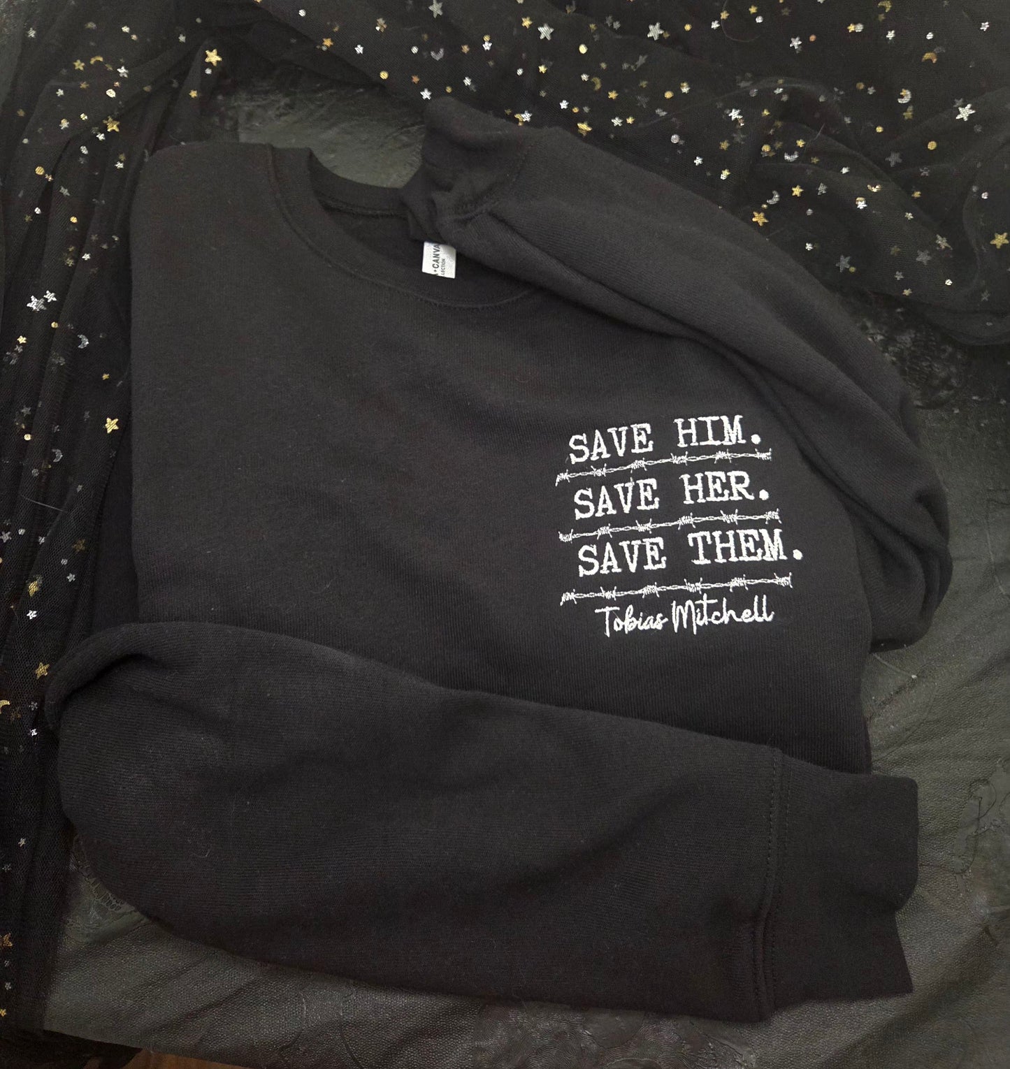 Save Them Embroidered Sweatshirt