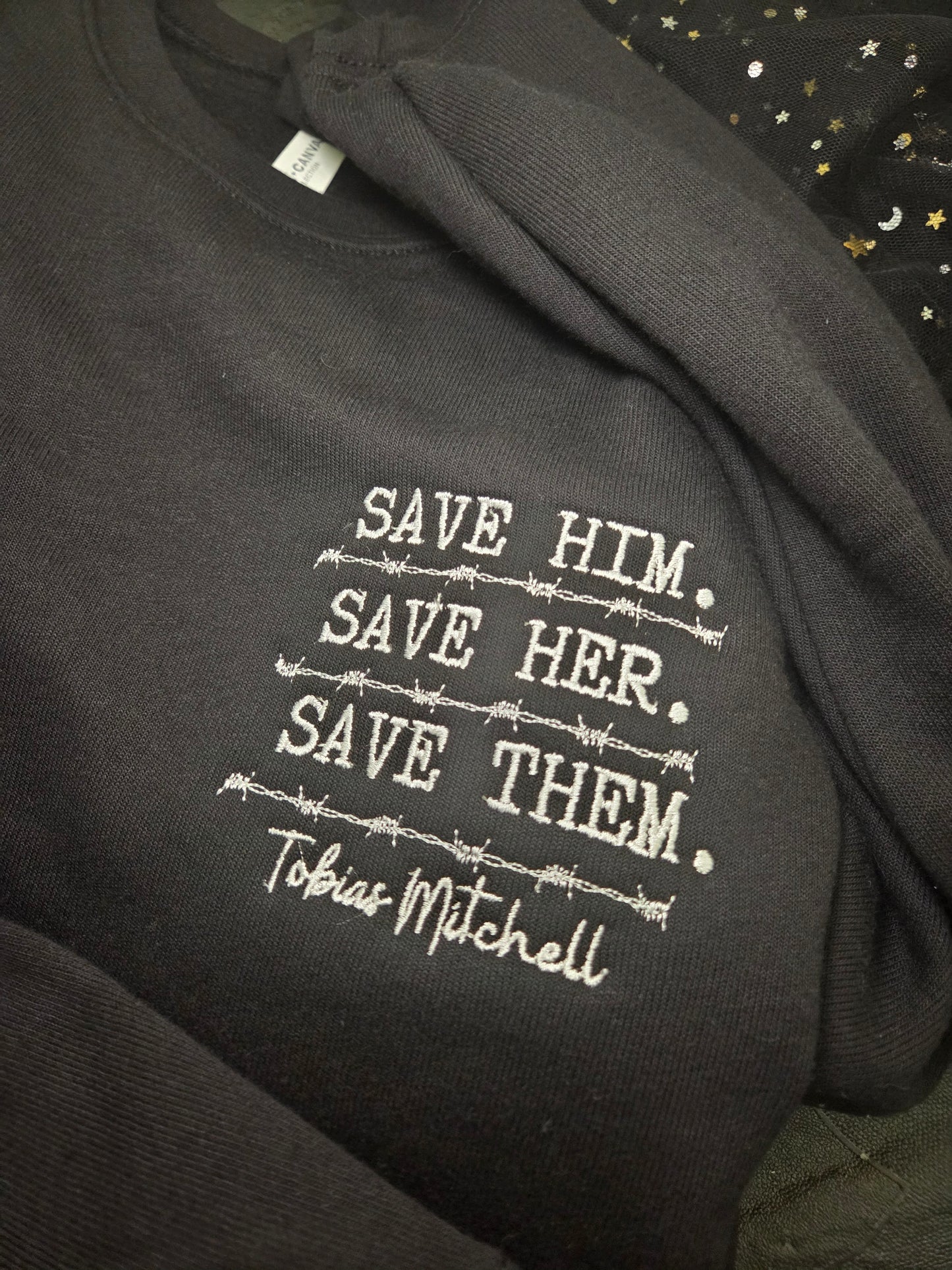 Save Them Embroidered Sweatshirt