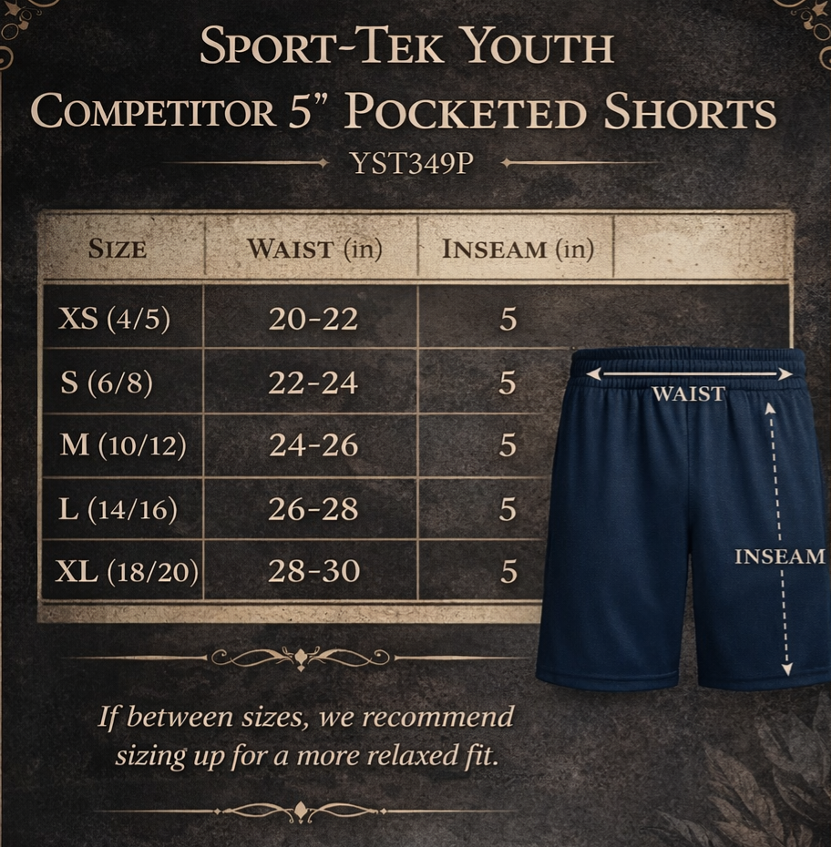 Pocketed Shorts YOUTH SIZING 5 INCH INSEAM Fairytaleavenue