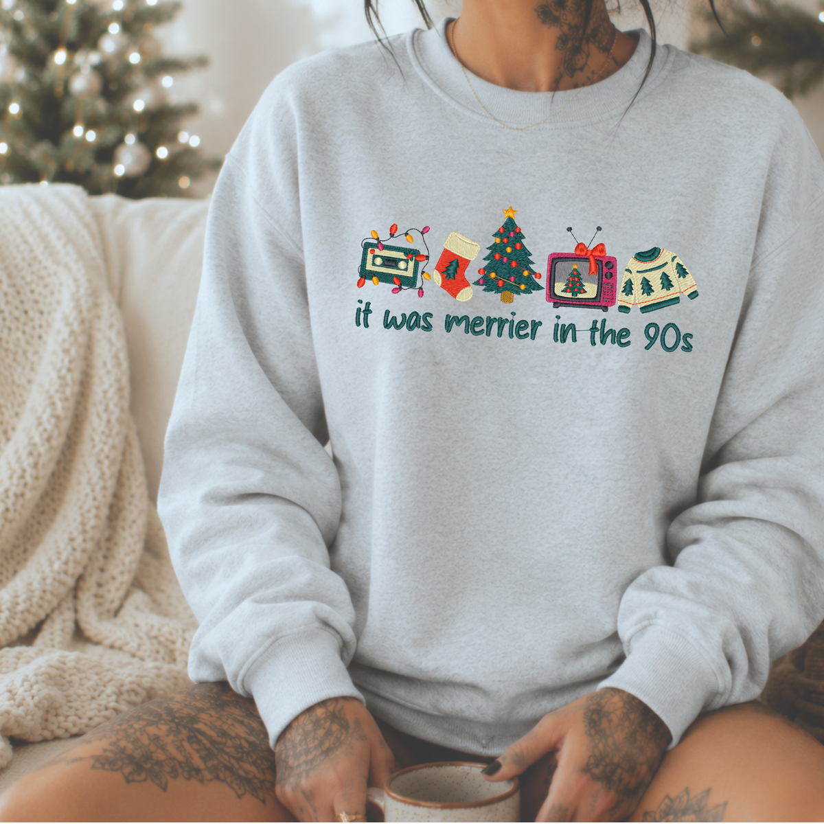 Merrier In The 90s Embroidered Sweatshirt or Hoodie Fairytaleavenue