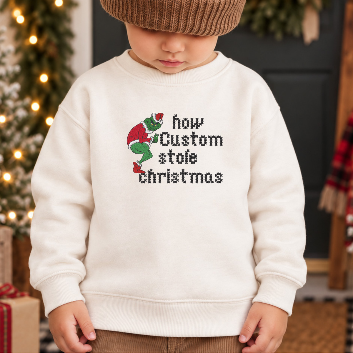 Custom Stole Christmas Embroidered Sweatshirt (Copy) Fairytaleavenue