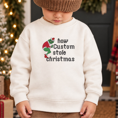 Custom Stole Christmas Embroidered Sweatshirt (Copy) Fairytaleavenue