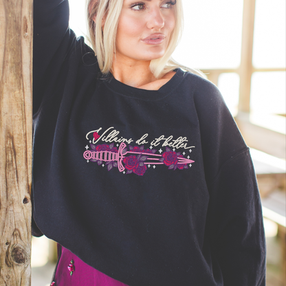 Villains Do It Better Sword Embroidered Sweatshirt or Hoodie Fairytaleavenue