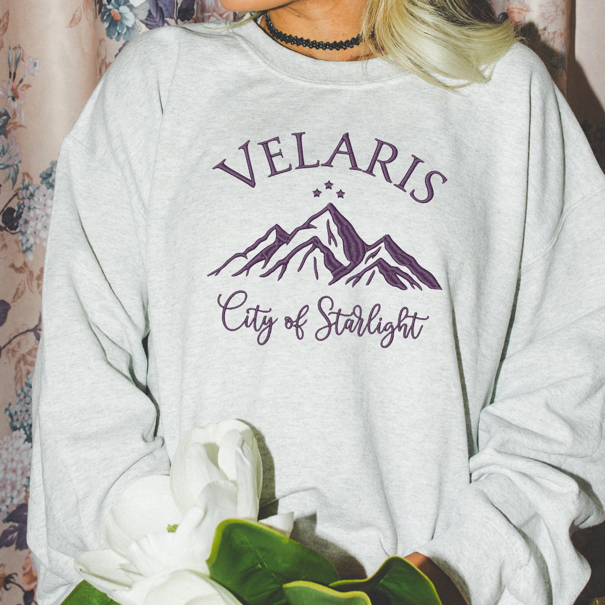 Starlight purple Embroidered Sweatshirt (Copy) Fairytaleavenue
