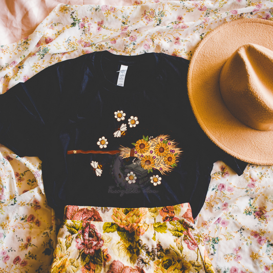 Whimsy Sunflower Broom Tee