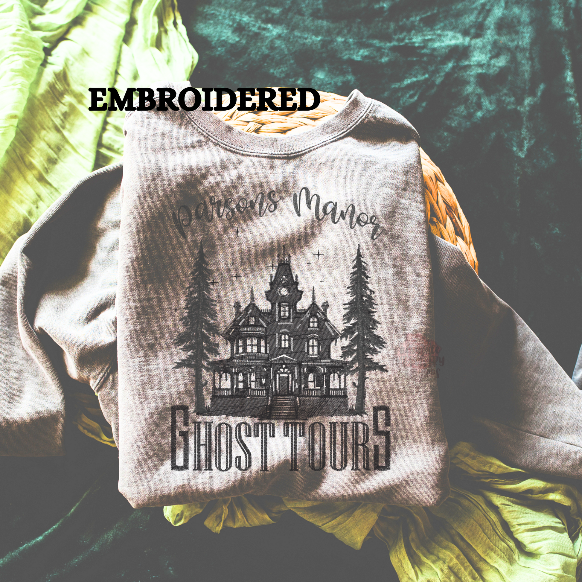 OFFICIALLY LICENSED HD CARLTON Spooky Parsons Ghost Tours Embroidered Sweatshirt Fairytaleavenue