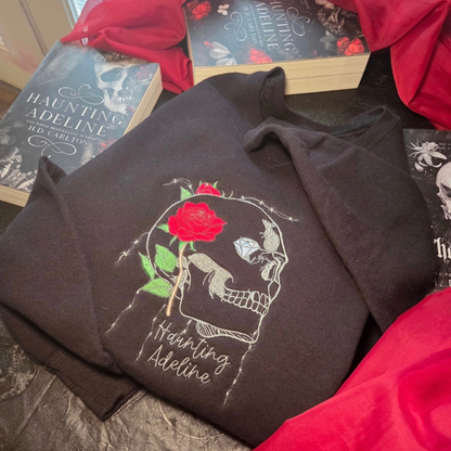 OFFICIALLY LICENSED HD CARLTON Haunting Adeline Skull Embroidered Sweatshirt Fairytaleavenue