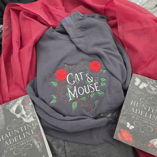 Licensed Cat & Mouse Embroidered Sweatshirt Fairytaleavenue