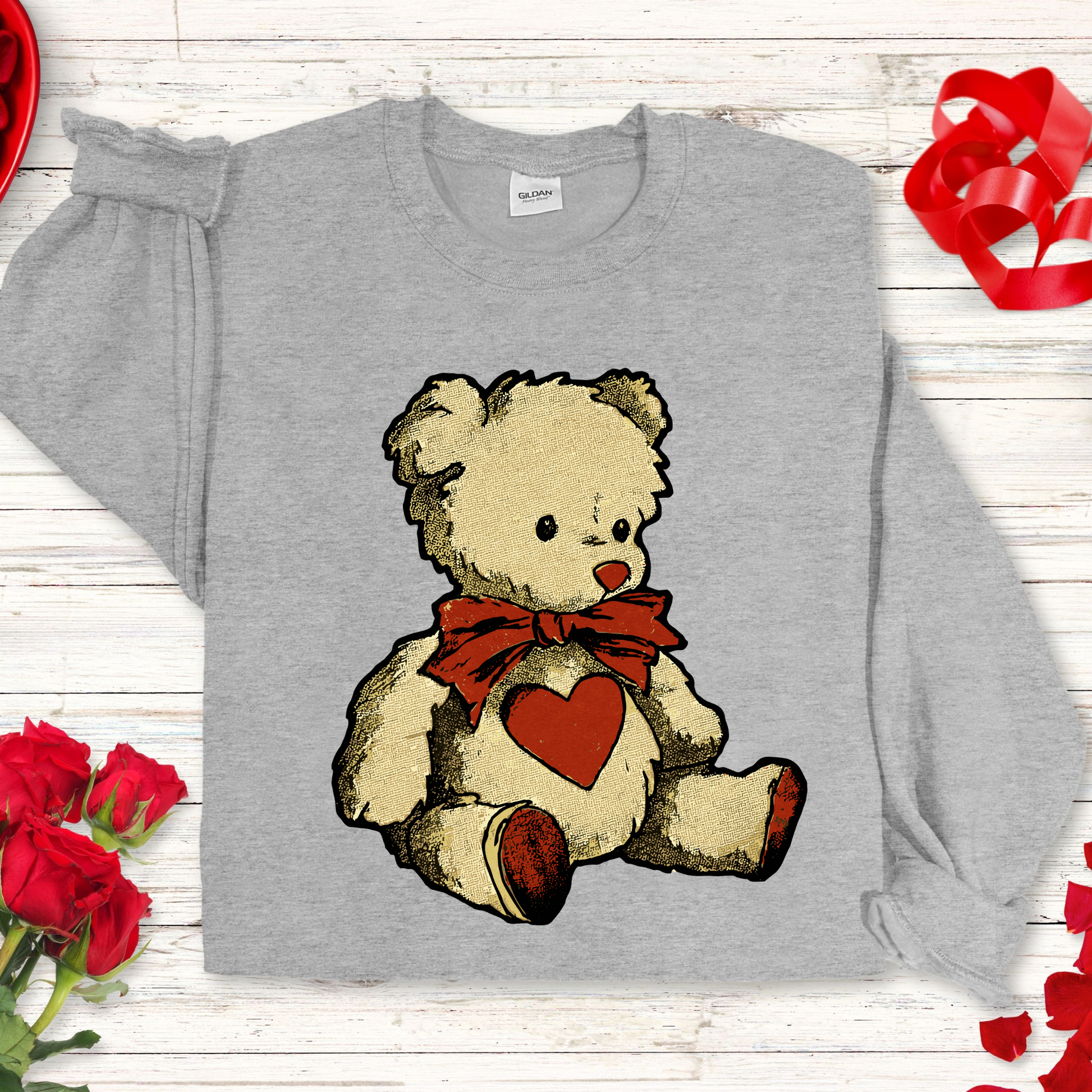 Vintage Love Bear Graphic Sweatshirt Fairytaleavenue