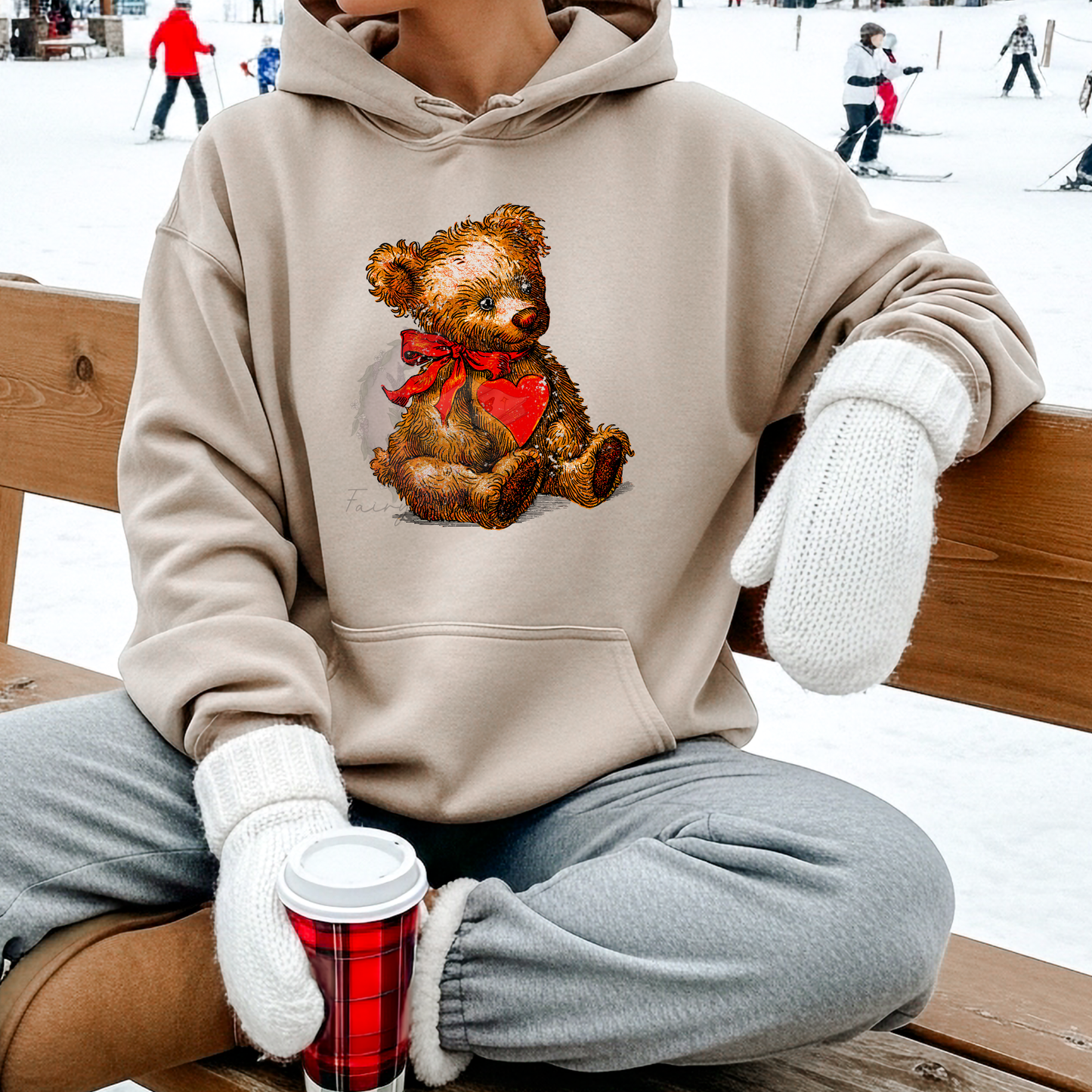 Vintage Love Brown Bear Graphic Sweatshirt Fairytaleavenue