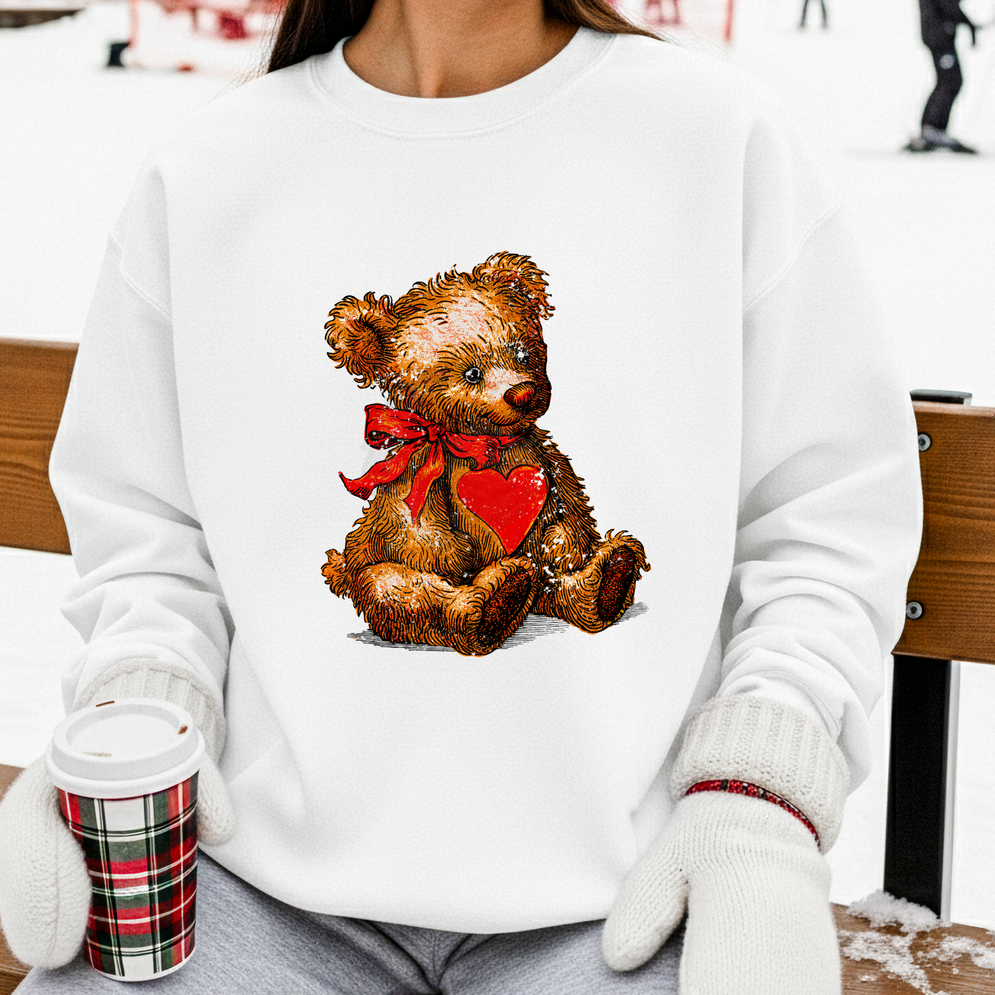 Vintage Love Brown Bear Graphic Sweatshirt Fairytaleavenue