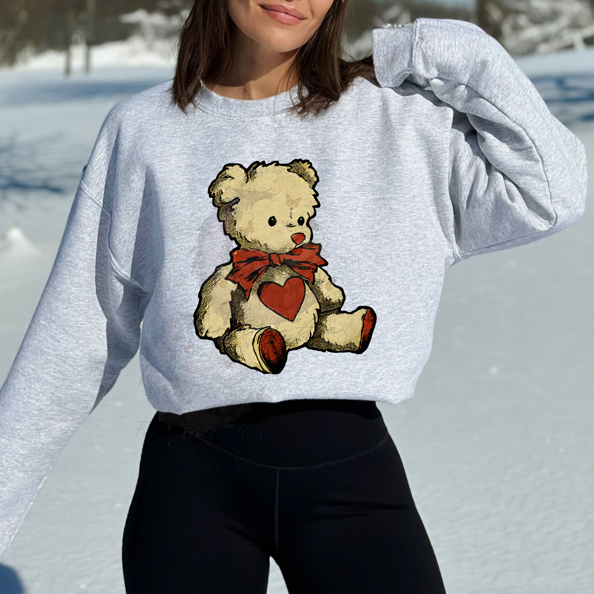Vintage Love Bear Graphic Sweatshirt Fairytaleavenue