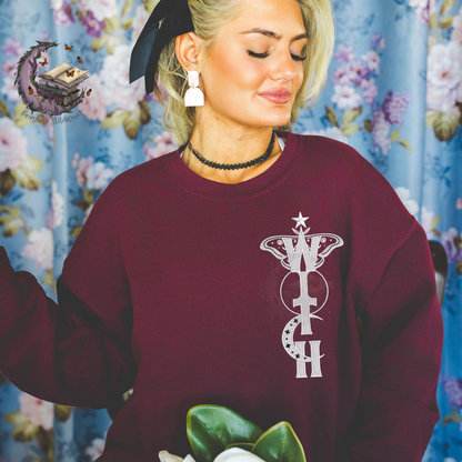 Witch Oversized Pocket Sweatshirt or Hoodie EMBROIDERED Fairytaleavenue