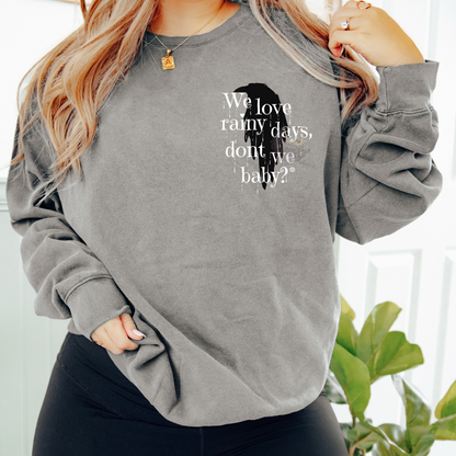 We Love Rainy Days Raven Embroidered Sweatshirt Fairytaleavenue
