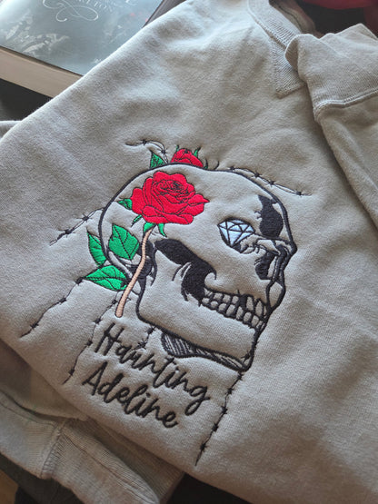 OFFICIALLY LICENSED HD CARLTON Haunting Adeline Skull Embroidered Sweatshirt Fairytaleavenue