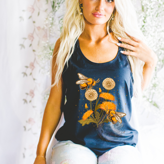 Summer Bees and Dandelion Tee or Tank Fairytaleavenue