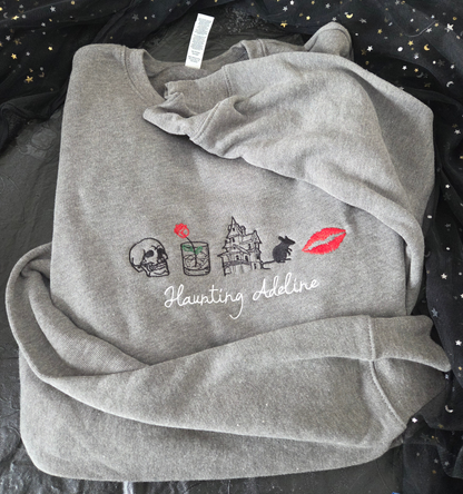 Haunting Adeline Icons Embroidered Sweatshirt Fairytaleavenue