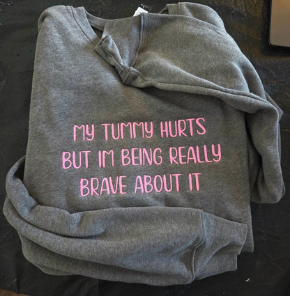 Tummy Hurts Embroidered Sweatshirt Fairytaleavenue