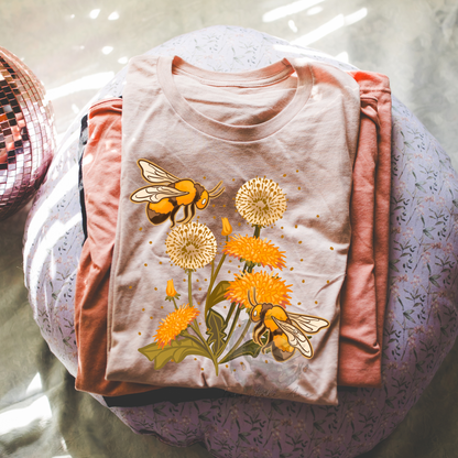 Summer Bees and Dandelion Tee or Tank Fairytaleavenue