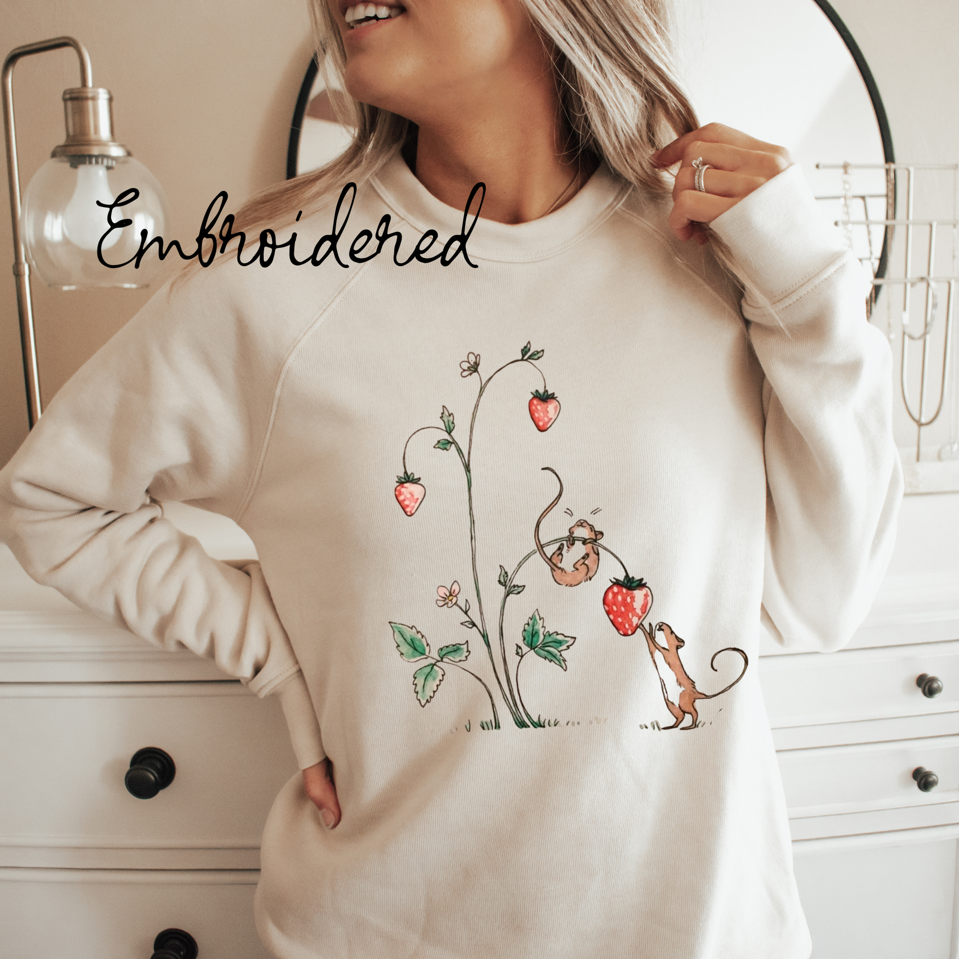 Mice Cottage Embroidered Sweatshirt Fairytaleavenue