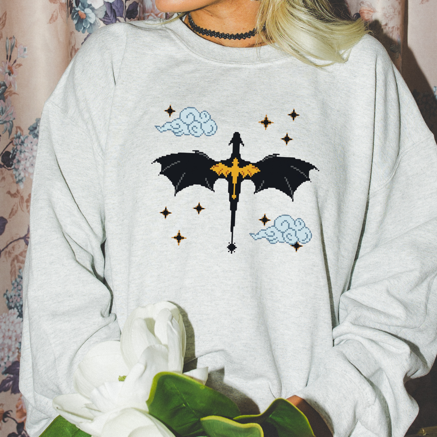 Fantasy Dragon Embroidered Sweatshirt Fairytaleavenue