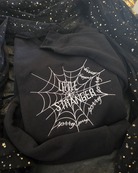 Sorry Spiderweb Web of Silence Embroidered Sweatshirt Fairytaleavenue