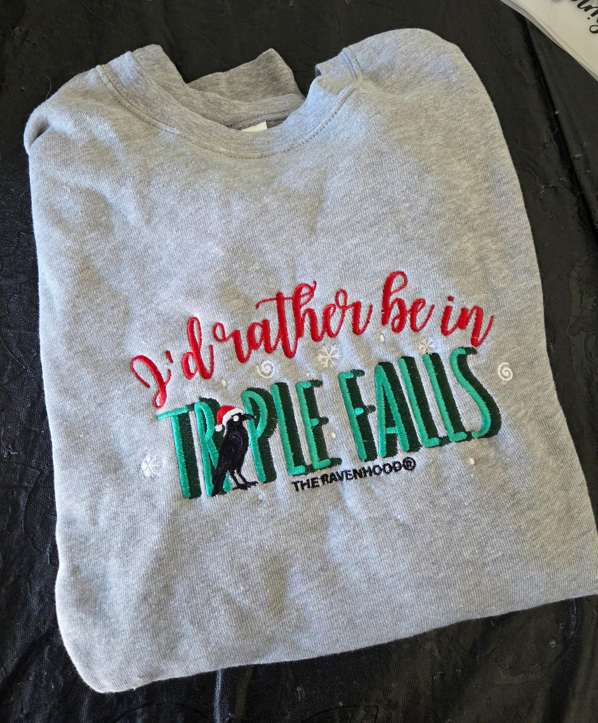 Rather Be In Triple Falls Christmas Embroidered Sweatshirt RAVENHOOD Fairytaleavenue